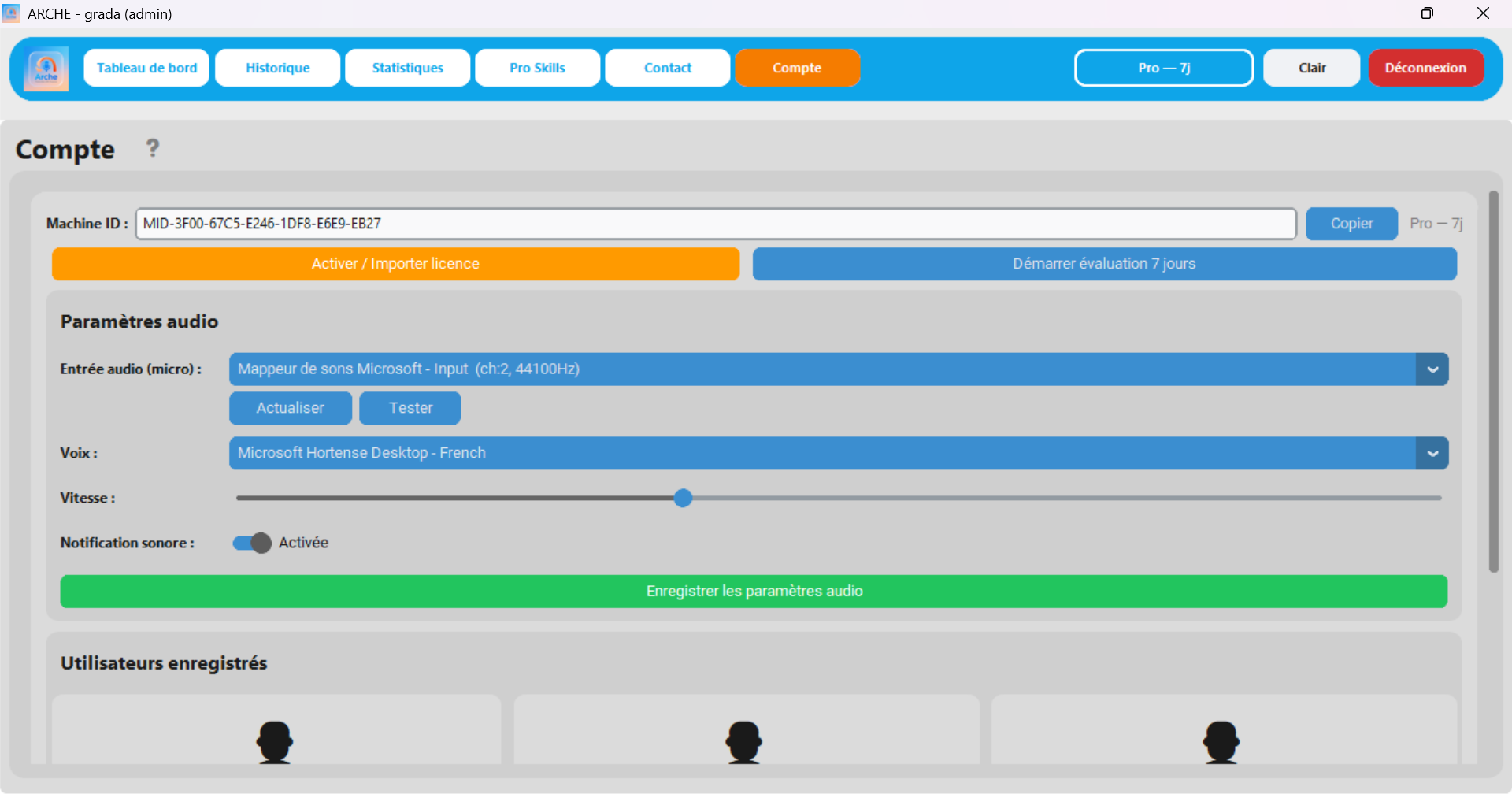 Arche - Profil et compte utilisateur