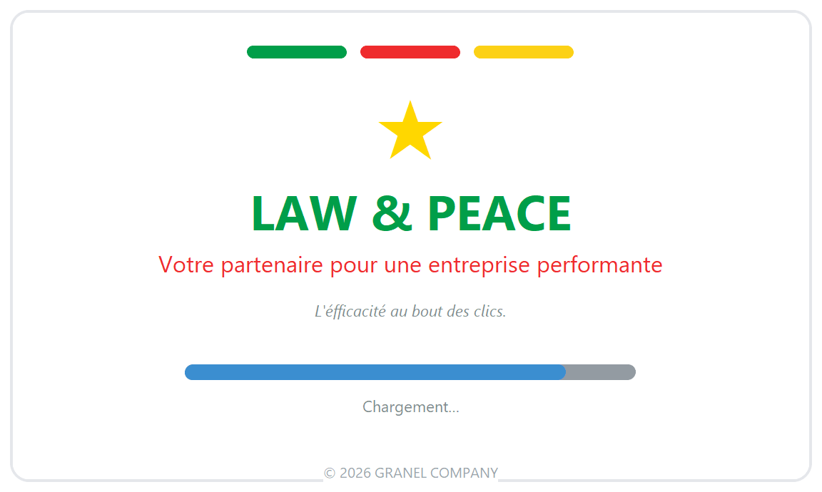 Law & Peace - Ecran de démarrage